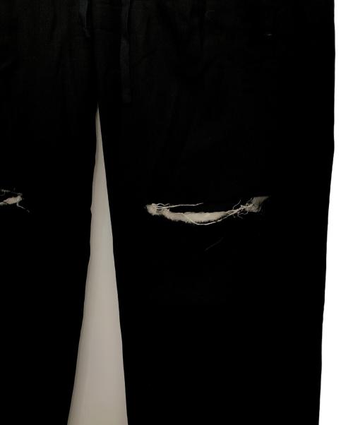 ANCELLM（アンセルム）ANCELLM (アンセルム) DAMAGE WOOL 2TUCK SLACKS（ダメージウール2タックスラックス） ブラック サイズ:2の古着・服飾アイテム