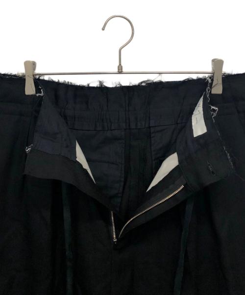 ANCELLM（アンセルム）ANCELLM (アンセルム) DAMAGE WOOL 2TUCK SLACKS（ダメージウール2タックスラックス） ブラック サイズ:2の古着・服飾アイテム