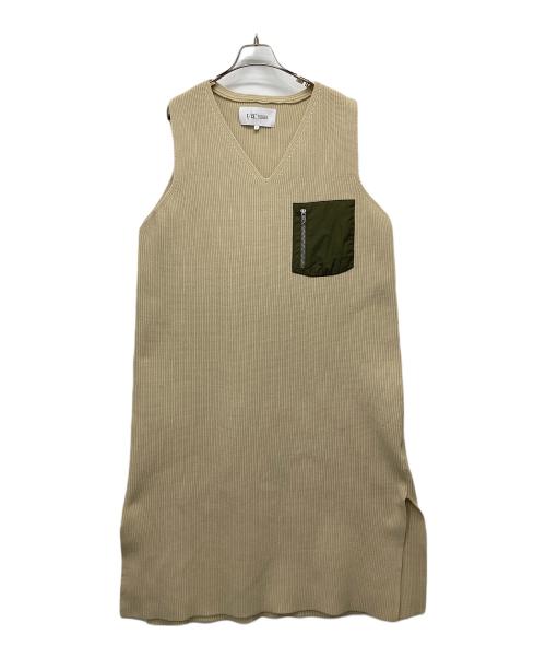 F/CE.（エフシーイー）F/CE. (エフシーイー) ノースリーブニットワンピース ベージュ サイズ:Fの古着・服飾アイテム