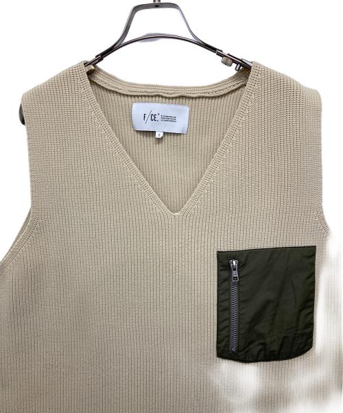 F/CE.（エフシーイー）F/CE. (エフシーイー) ノースリーブニットワンピース ベージュ サイズ:Fの古着・服飾アイテム