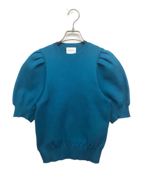 UNITED ARROWS TOKYO（ユナイテッドアローズトウキョウ）UNITED ARROWS TOKYO (ユナイテッドアローズトウキョウ) パフスリーブ 5分袖 ニット スカイブルー サイズ:記載なしの古着・服飾アイテム