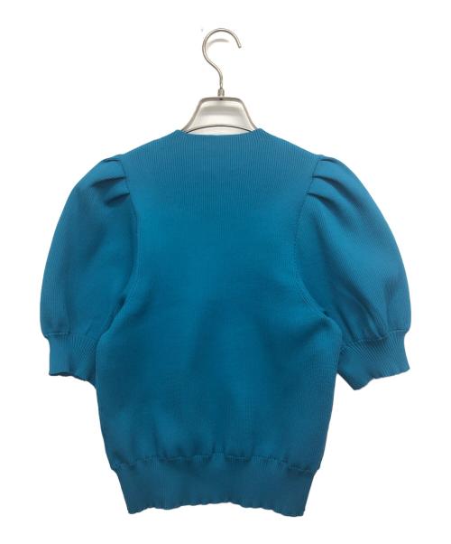 UNITED ARROWS TOKYO（ユナイテッドアローズトウキョウ）UNITED ARROWS TOKYO (ユナイテッドアローズトウキョウ) パフスリーブ 5分袖 ニット スカイブルー サイズ:記載なしの古着・服飾アイテム