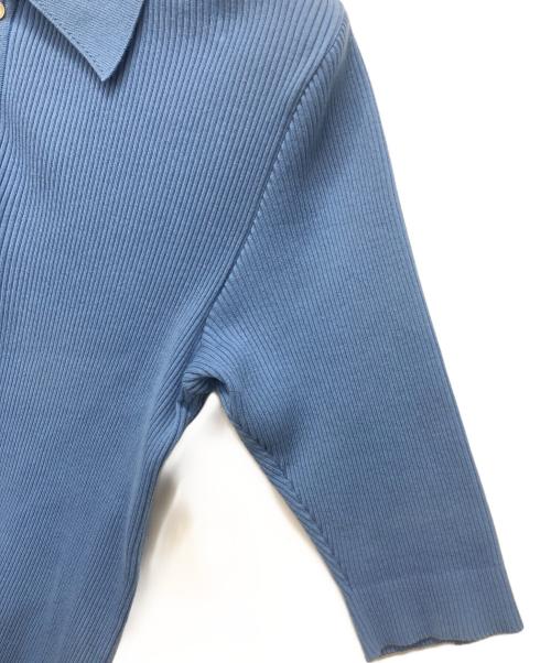 AURALEE（オーラリー）AURALEE (オーラリー) GIZA HIGH GAUGE RIB KNIT POLO スカイブルー サイズ:Sの古着・服飾アイテム