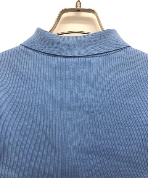 AURALEE（オーラリー）AURALEE (オーラリー) GIZA HIGH GAUGE RIB KNIT POLO スカイブルー サイズ:Sの古着・服飾アイテム