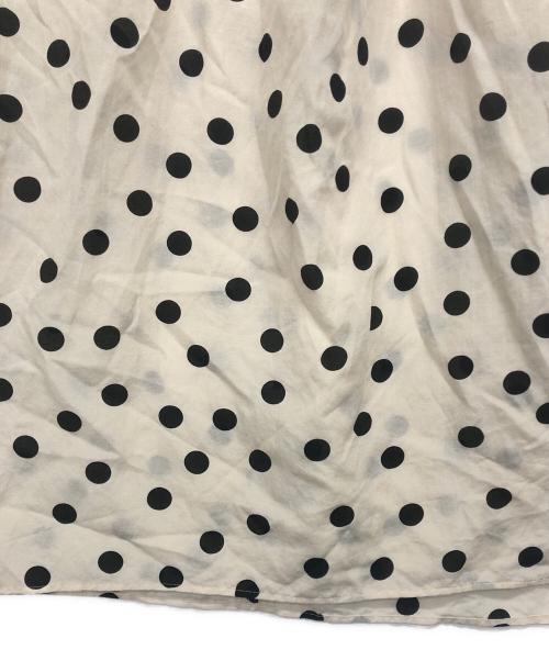BALLSEY（ボールジィ）BALLSEY (ボールジィ) コットンシルクドットプリント ネックギャザーブラウス ベージュ サイズ:Sの古着・服飾アイテム