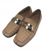 PELLICOペリーコ）の古着「メタルスクエアコインローファー」｜ベージュ