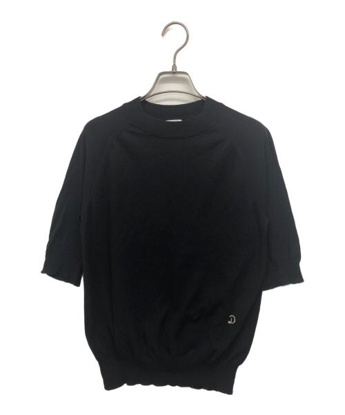 DRESSTERIOR（ドレステリア）DRESSTERIOR (ドレステリア) ハーフスリーブニットプルオーバー ブラック サイズ:38の古着・服飾アイテム