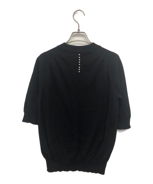 DRESSTERIOR（ドレステリア）DRESSTERIOR (ドレステリア) ハーフスリーブニットプルオーバー ブラック サイズ:38の古着・服飾アイテム