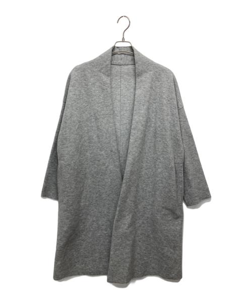 23区（ニジュウサンク）23区 (ニジュウサンク) コンプレストパイルコーディガン グレー サイズ:38の古着・服飾アイテム