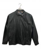 POLO RALPH LAURENポロ・ラルフローレン）の古着「レザースイングトップ/レザージャケット」｜ブラック