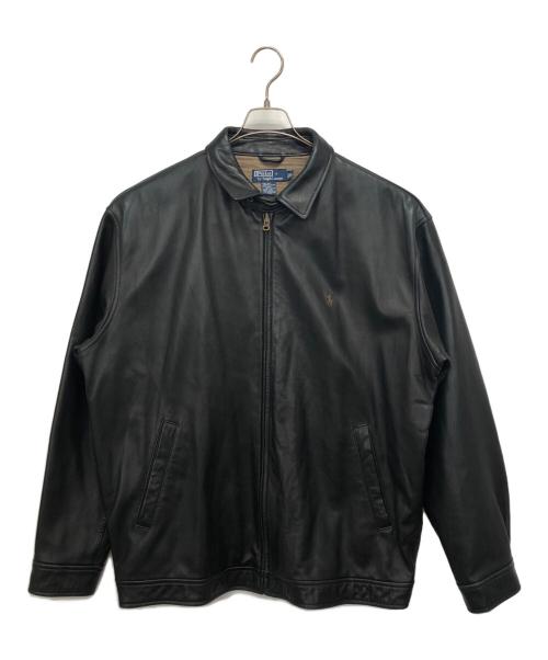 POLO RALPH LAUREN（ポロ・ラルフローレン）POLO RALPH LAUREN (ポロ・ラルフローレン) レザースイングトップ/レザージャケット ブラック サイズ:XLの古着・服飾アイテム