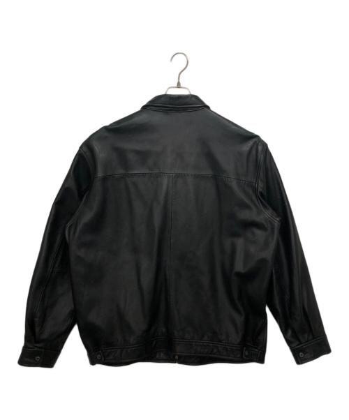 POLO RALPH LAUREN（ポロ・ラルフローレン）POLO RALPH LAUREN (ポロ・ラルフローレン) レザースイングトップ/レザージャケット ブラック サイズ:XLの古着・服飾アイテム