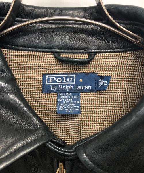 POLO RALPH LAUREN（ポロ・ラルフローレン）POLO RALPH LAUREN (ポロ・ラルフローレン) レザースイングトップ/レザージャケット ブラック サイズ:XLの古着・服飾アイテム