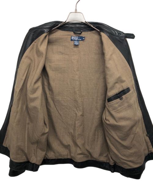 POLO RALPH LAUREN（ポロ・ラルフローレン）POLO RALPH LAUREN (ポロ・ラルフローレン) レザースイングトップ/レザージャケット ブラック サイズ:XLの古着・服飾アイテム