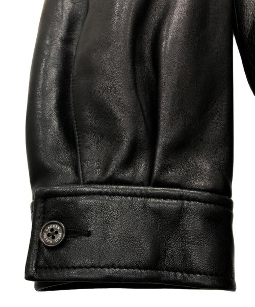 POLO RALPH LAUREN（ポロ・ラルフローレン）POLO RALPH LAUREN (ポロ・ラルフローレン) レザースイングトップ/レザージャケット ブラック サイズ:XLの古着・服飾アイテム