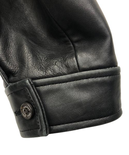 POLO RALPH LAUREN（ポロ・ラルフローレン）POLO RALPH LAUREN (ポロ・ラルフローレン) レザースイングトップ/レザージャケット ブラック サイズ:XLの古着・服飾アイテム