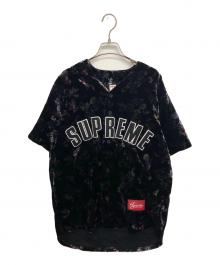 SUPREME（シュプリーム）の古着「Floral Velour Baseball Jersey（フローラルベロアベースボールジャージー）」｜ブラック