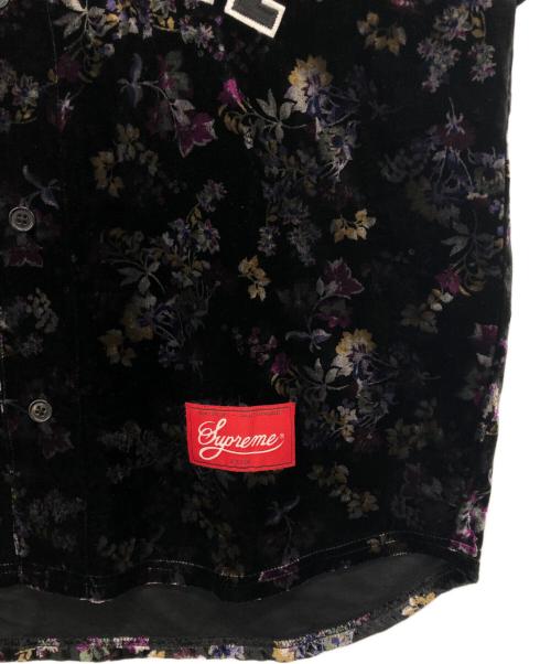 SUPREME（シュプリーム）SUPREME (シュプリーム) Floral Velour Baseball Jersey（フローラルベロアベースボールジャージー） ブラック サイズ:Sの古着・服飾アイテム