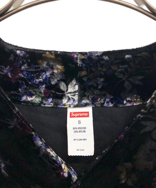 SUPREME（シュプリーム）SUPREME (シュプリーム) Floral Velour Baseball Jersey（フローラルベロアベースボールジャージー） ブラック サイズ:Sの古着・服飾アイテム