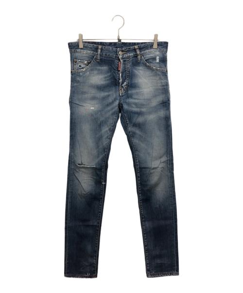 DSQUARED2（ディースクエアード）DSQUARED2 (ディースクエアード) ペンキ加工デニムパンツ インディゴ サイズ:44の古着・服飾アイテム