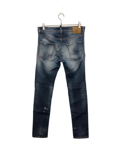 DSQUARED2（ディースクエアード）DSQUARED2 (ディースクエアード) ペンキ加工デニムパンツ インディゴ サイズ:44の古着・服飾アイテム