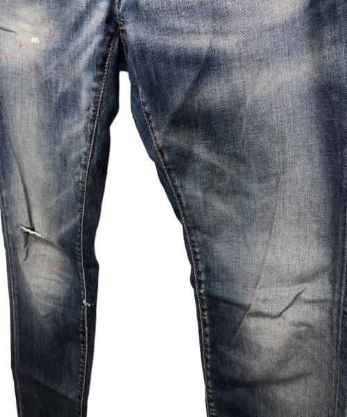 DSQUARED2（ディースクエアード）DSQUARED2 (ディースクエアード) ペンキ加工デニムパンツ インディゴ サイズ:44の古着・服飾アイテム