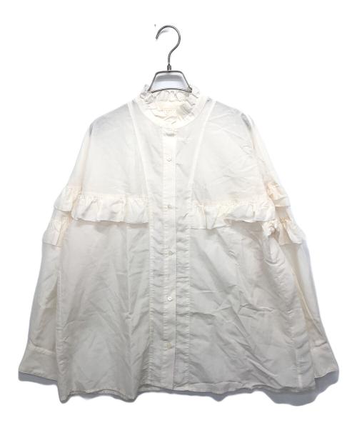 Spick and Span（スピック＆スパン）Spick and Span (スピックアンドスパン) コットンシルクティアードフリルスリーブブラウス アイボリー サイズ:Fの古着・服飾アイテム