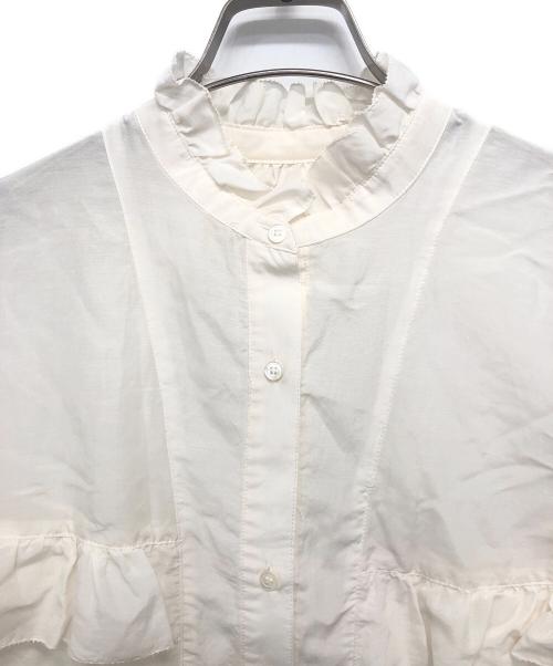 Spick and Span（スピック＆スパン）Spick and Span (スピックアンドスパン) コットンシルクティアードフリルスリーブブラウス アイボリー サイズ:Fの古着・服飾アイテム