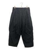 Graphpaper×is-nessグラフペーパー×イズネス）の古着「TUCK TROUSERS(タックトラウザー)」｜ブラック