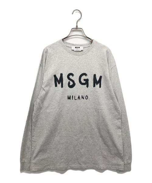 MSGM（エムエスジーエム）MSGM (エムエスジーエム) PAINT BRUSHED LOGO T-SHIRTS グレー サイズ:Lの古着・服飾アイテム
