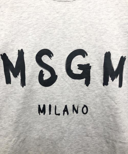 MSGM（エムエスジーエム）MSGM (エムエスジーエム) PAINT BRUSHED LOGO T-SHIRTS グレー サイズ:Lの古着・服飾アイテム