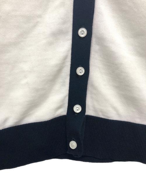 CABAN（キャバン）CABAN (キャバン) コットン クルーネックハーフスリーブカーディガン ホワイト サイズ:Fの古着・服飾アイテム