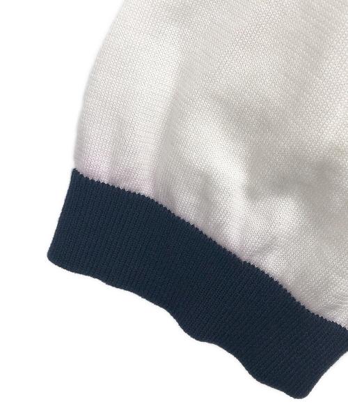 CABAN（キャバン）CABAN (キャバン) コットン クルーネックハーフスリーブカーディガン ホワイト サイズ:Fの古着・服飾アイテム