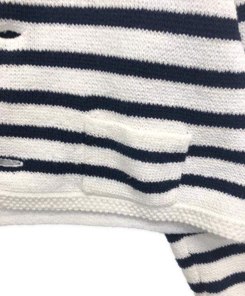 MACPHEE（マカフィー）MACPHEE (マカフィー) ハーフミラノ クルーネックカーディガン ホワイト サイズ:Sの古着・服飾アイテム