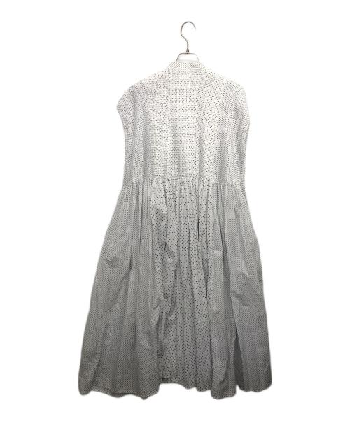 maison de soil（メゾンドソイル）maison de soil (メゾンドソイル) ピンタックドットワンピース ホワイト×ブルー サイズ:2の古着・服飾アイテム