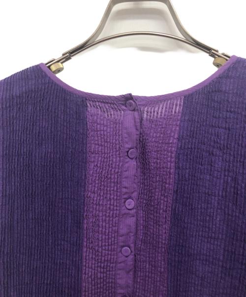 maison de soil（メゾンドソイル）maison de soil (メゾンドソイル) コットンリネンパッチワークワンピース パープル サイズ:Ⅱの古着・服飾アイテム