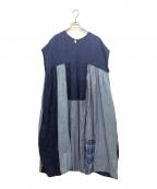 CLIP.TABクリップタブ）の古着「パッチワークワンピース」｜ブルー