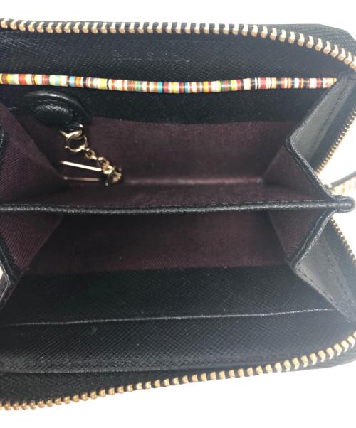 PAUL SMITH（ポールスミス）PAUL SMITH (ポールスミス) ジップストローグレインコインケース ブラックの古着・服飾アイテム