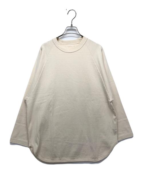 BLURHMS（ブラームス）BLURHMS (ブラームス) Silk Cotton Baseball Raglan Tee（シルクコットンベースボールラグランTee） アイボリー サイズ:2の古着・服飾アイテム