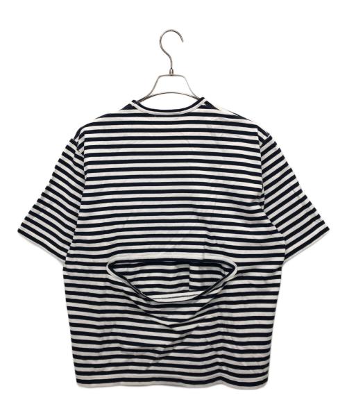 JUNYA WATANABE COMME des GARCONS（(ジュンヤワタナベ コムデギャルソン）JUNYA WATANABE COMME des GARCONS ((ジュンヤワタナベ コムデギャルソン) バックオープンボーダーカットソー ネイビー サイズ:Sの古着・服飾アイテム