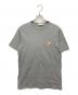maison kitsune（メゾンキツネ）の古着「チラックスロゴTシャツ」｜グレー