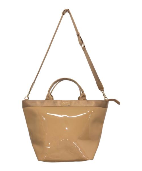 KITAMURA（キタムラ）KITAMURA (キタムラ) 2WAYエナメルトートバッグ ベージュの古着・服飾アイテム