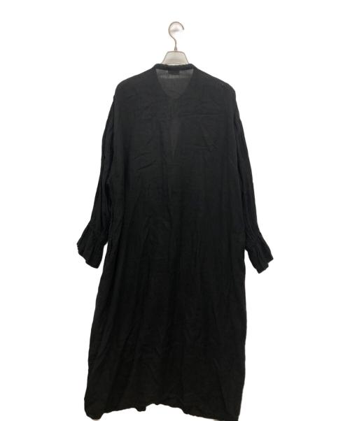 solamonat poche（ソラモナ ポッシェ）solamonat poche (ソラモナ ポッシェ) リネンブラウスワンピース ブラック サイズ:表記無しの古着・服飾アイテム