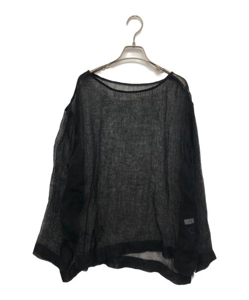 SLOBE IENA（スローブ イエナ）SLOBE IENA (スローブ イエナ) 甘織りリネンブラウス ブラック サイズ:F 未使用品の古着・服飾アイテム