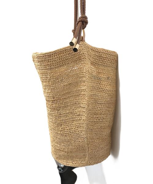 a point etc（アー ポワン ウテセ）a point etc (アー ポワン ウテセ) ラフィアバッグ ベージュの古着・服飾アイテム