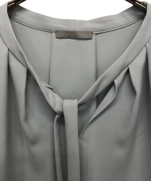 theory luxe（セオリーリュクス）theory luxe (セオリーリュクス) ウォッシャブル ボウタイ ブラウス ブルー サイズ:38の古着・服飾アイテム