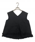 #Newansハッシュニュアンス）の古着「フリルヘムジレブラウス」｜ブラック