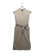 allurevilleアルアバイル）の古着「スラブリネンフレンチスリーブワンピース」｜ベージュ