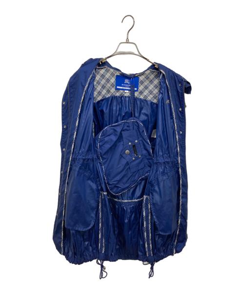 BURBERRY BLUE LABEL（バーバリー ブルー レーベル）BURBERRY BLUE LABEL (バーバリーロンドンブルーレーベル) ナイロンフショートモッズコート ブルー サイズ:38の古着・服飾アイテム