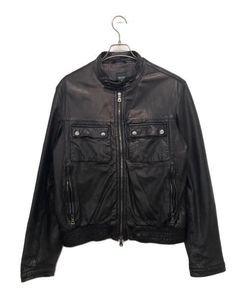HUGO BOSS（ヒューゴ ボス）HUGO BOSS (ヒューゴ ボス) ライダースジャケット ブラック サイズ:50の古着・服飾アイテム